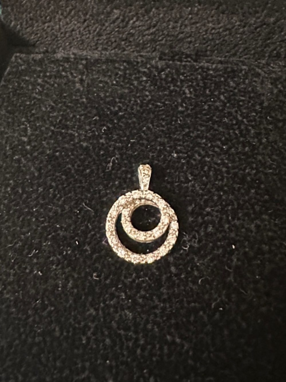 Saks Fifth Avenue Silver Crystal Double-Ring Pendant
